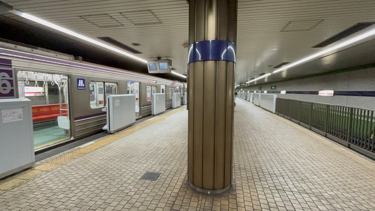 谷町線出戸駅で可動式ホーム柵の筐体が設置完了！今しか見れない可動式ホーム柵が開きっぱなしになっている様子も観察！