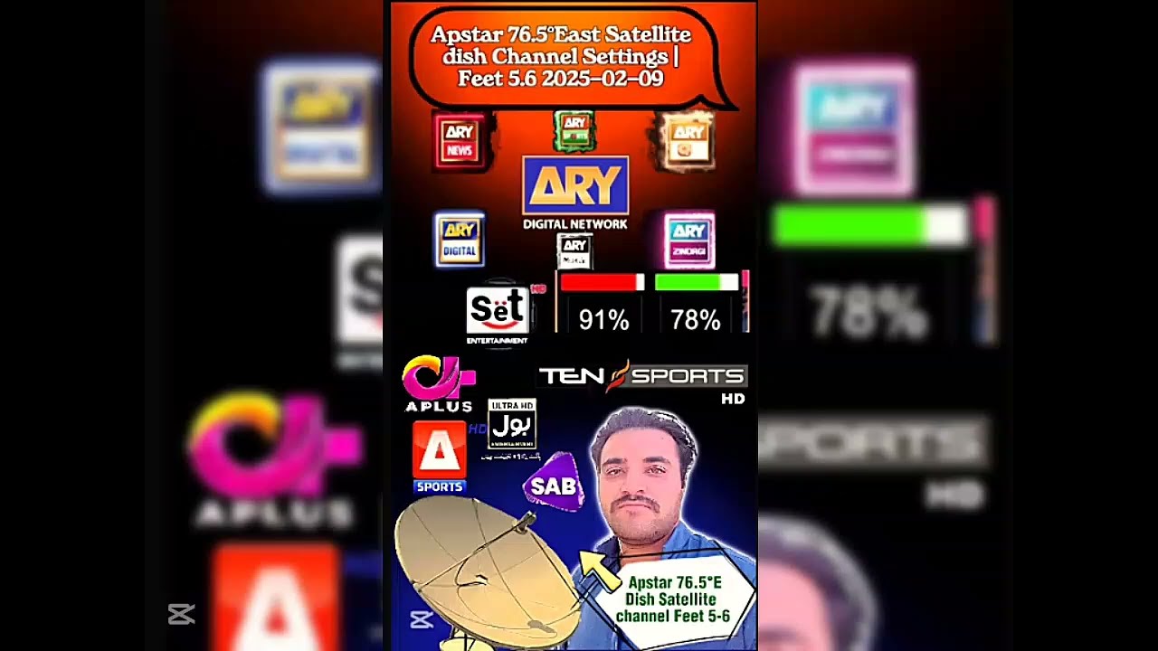 A SportsARY Digital Satellite Dish Setting Update TV Channel 5feet Dish Size | PAK Apsat 76.5e