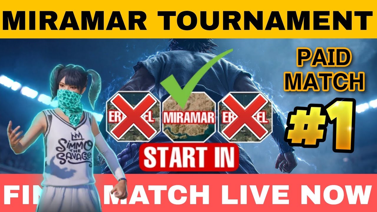 Miramar BGMI Custom Room Tournament | Full Action Gameplay | Slash YT