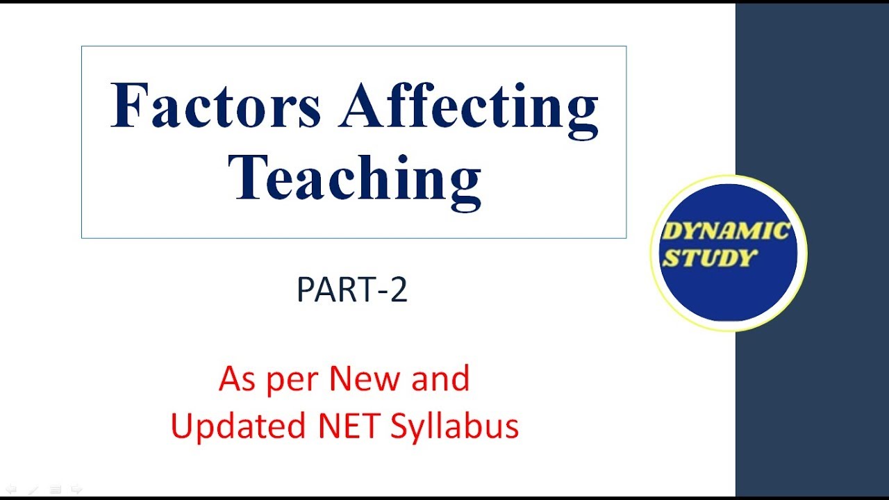 Factors Affecting Teaching: Support Material and Instructional facilities Part-2