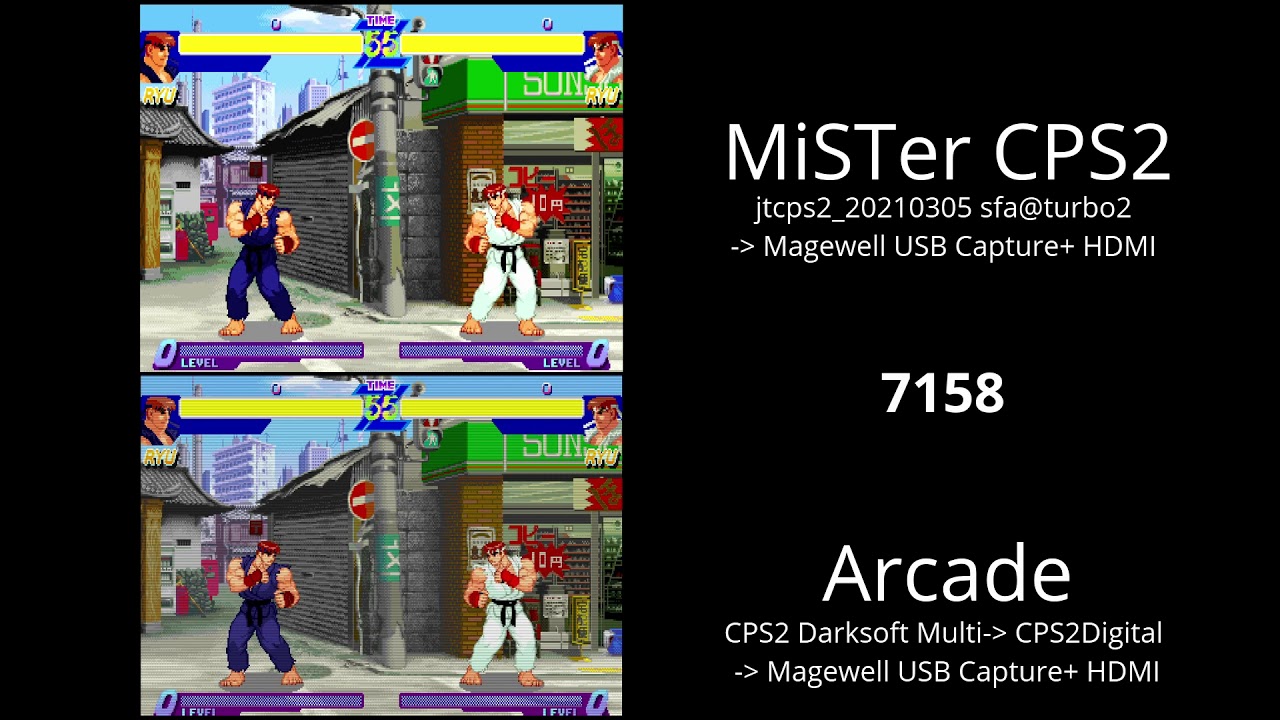 MiSTer CPS2 20210305 vs arcade board Street Fighter Alpha (turbo 2 speed)