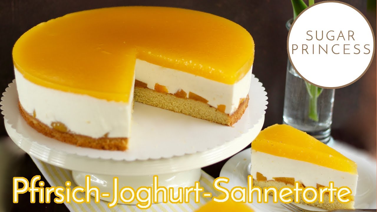 Einfachste Pfirsich-Joghurt-Sahnetorte! Super frisch, leicht und fruchtig! Rezept von Sugarprincess