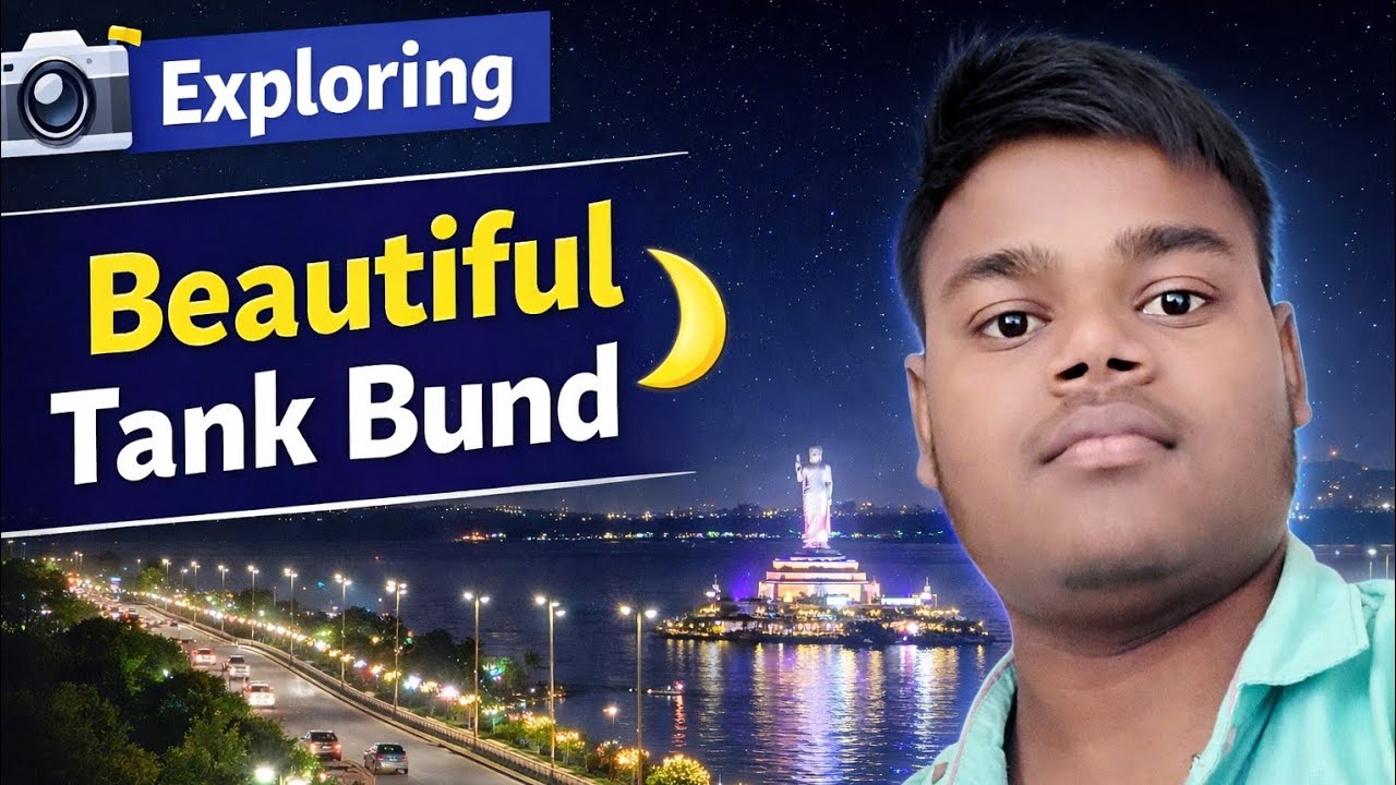 Exploring Tank Bund Hyderabad | Beautiful Tank Bund Mid Night View😱😱 #tankbund #hussainsagar