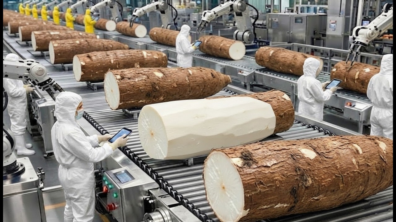 Giant Cassava Flour Process (Full Process) From Harvest to High-Quality Flour