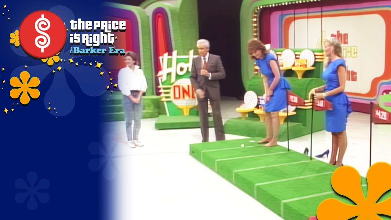 TPIR Model Holly Hallstrom Takes a Practice Putt During Hole In One | The Price Is Right 1988