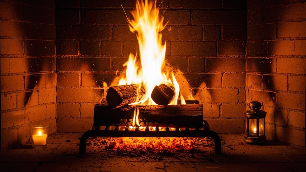 Midnight Fireplace Piano 🔥 Soft Flames & Calm Keys for Deep Sleep