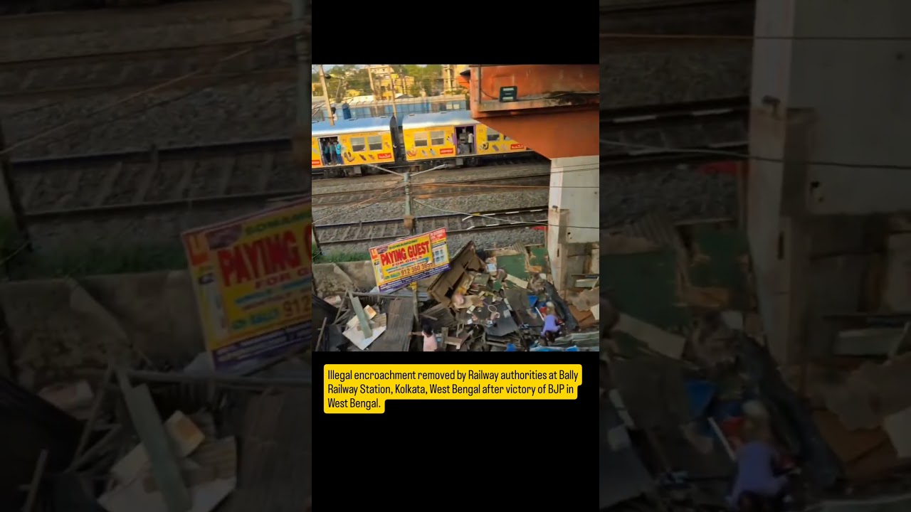 Railway authority carried out an operation at Bally Railway Station to remove illegal encroachments.