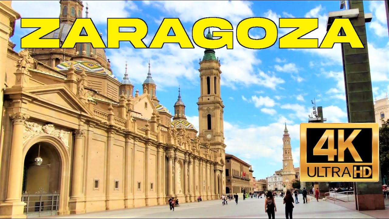 Zaragoza (Aragon, España) caminando en directo 4K UHD Ultra HD