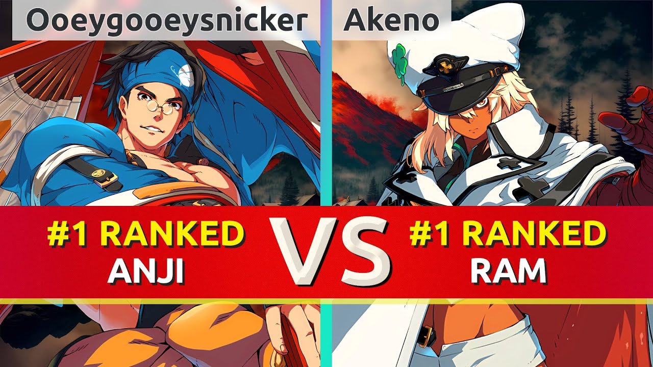 GGST ▰ Ooeygooeysnicker (#1 Ranked Anji) vs Akeno (#1 Ranked Ramlethal). High Level Gameplay