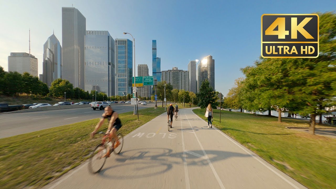 The Most Beautiful Urban Bike Path in the World - Lakefront Trail, Chicago - Planetarium to Montrose