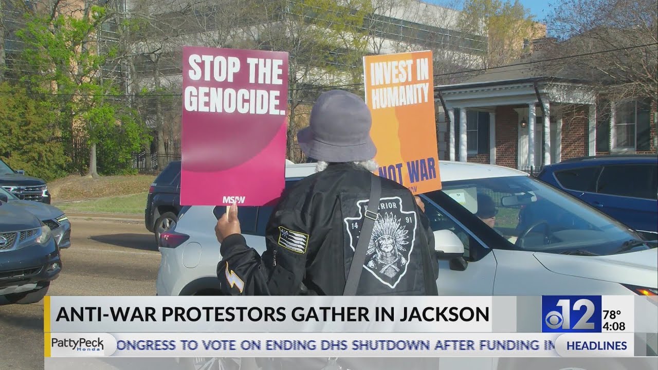 People gather in Jackson to protest war in Iran