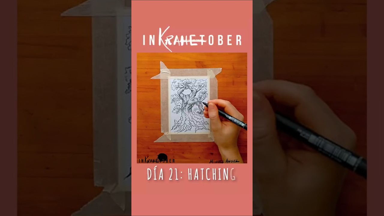 Hatching &ndash; D&iacute;a 21 #InKRAHEtober &ndash;Miguel &Aacute;ngel #Tutorialpintura #paintingtutorial #hatching #Inktober