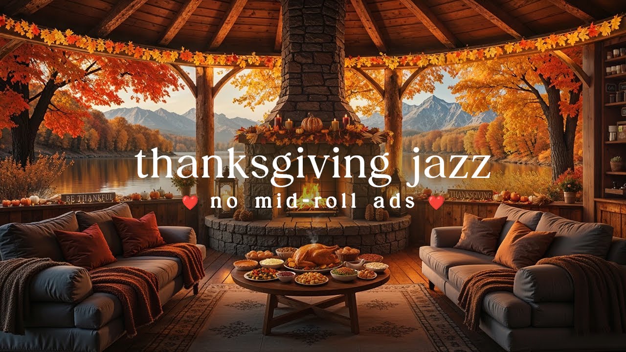 🦃 Autumn Thanksgiving Jazz (NO MID-ROLL ADS) – Cozy Harvest Ambience for Relaxation & Study