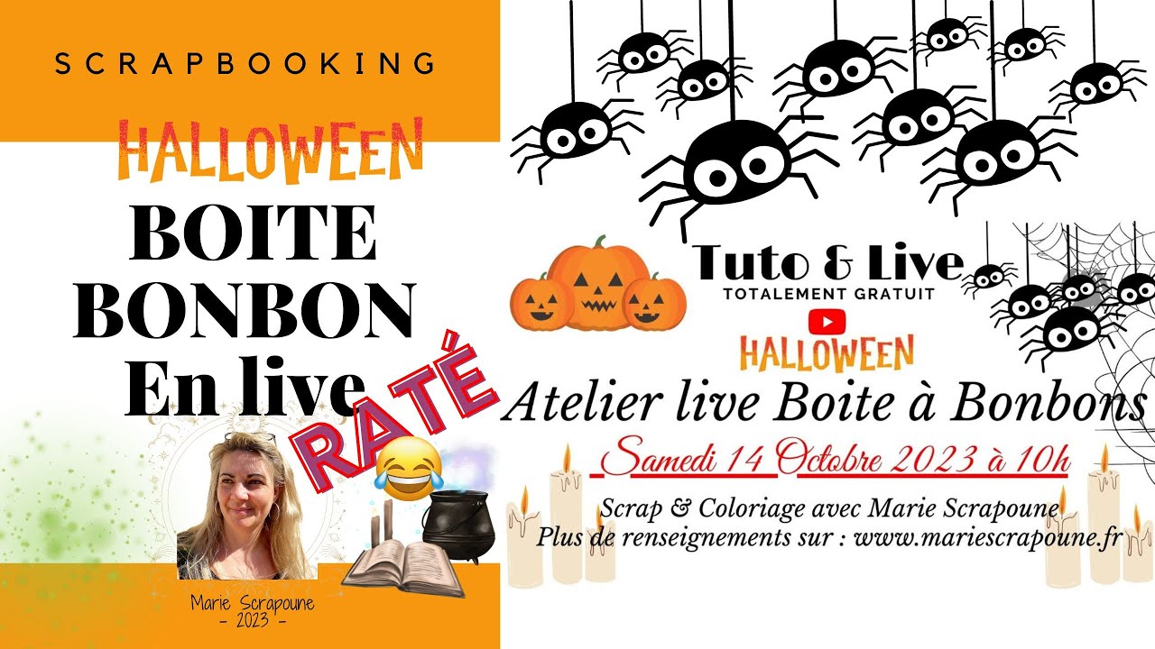 TUTO Boite bonbons Halloween à la suite du LIVE Raté - Tutoriel & Astuce de création simple & facile