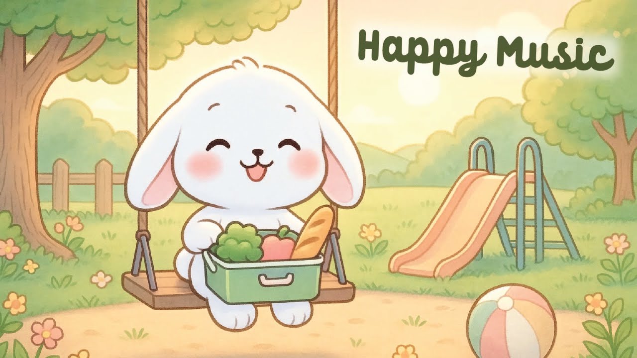 Happy Music by Bunny Lofi 🌳🐰 4 Hour Happy Lofi Song 🍇 Cute Lofi ✨ relaxing music 🎵 Lofi Hip Hop