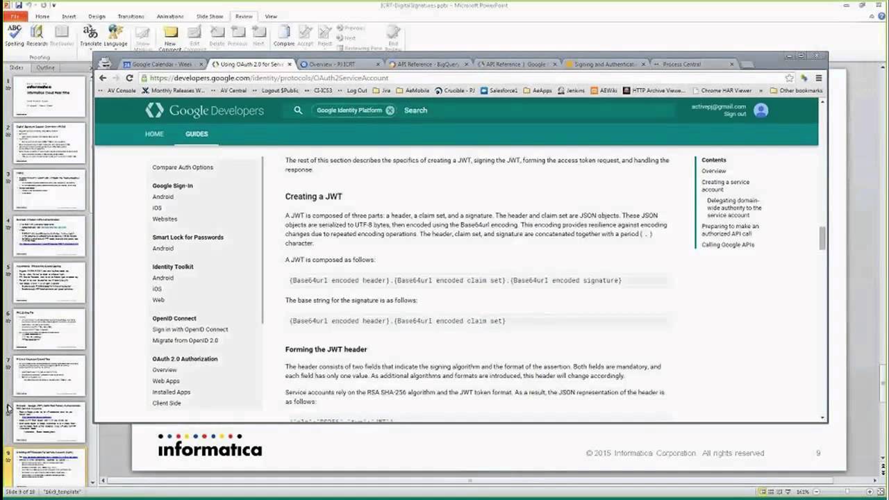 Asymmetric Key Digital Signature Processing for Google JWT