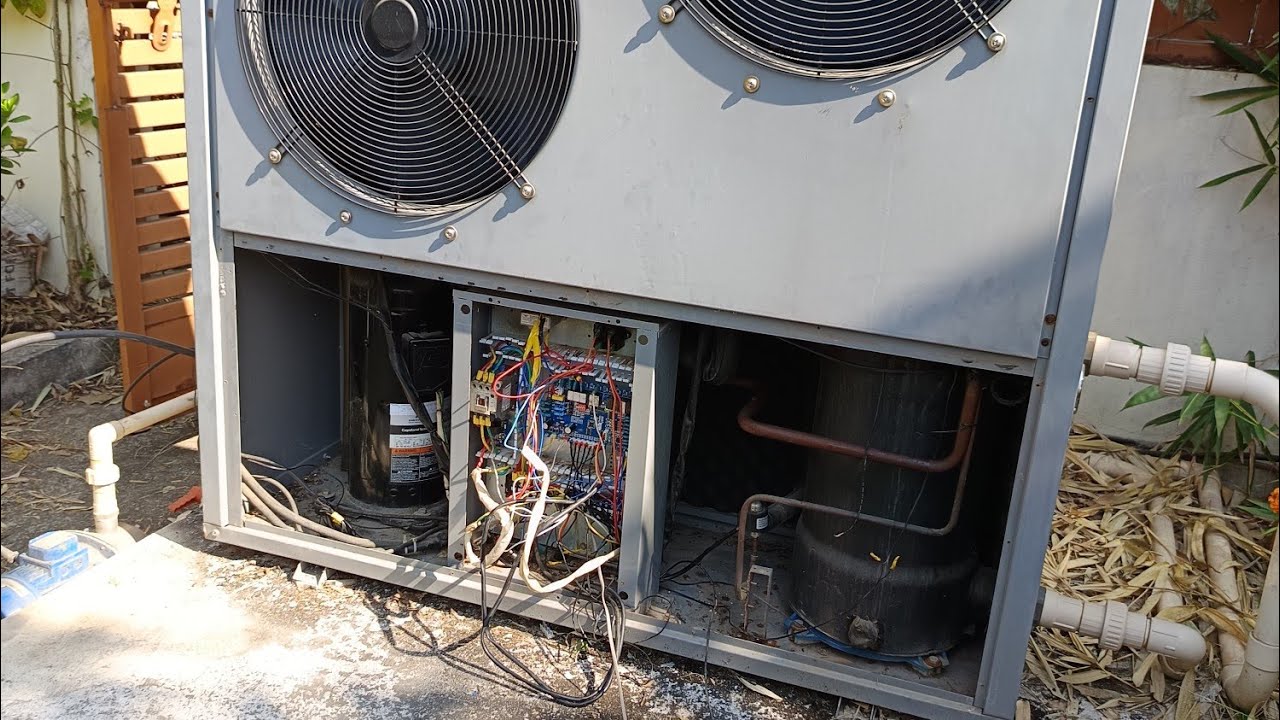 heat pump kese repairing karen#how heat pump work #swimmingpool#reparing#heatpump#PCB#AC repairing