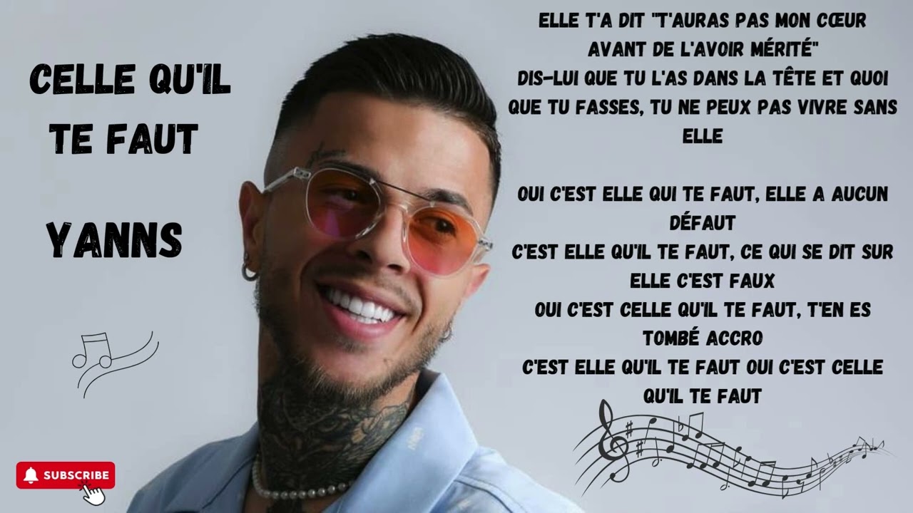 CELLE QU'IL TE FAUT - YANNS  (PAROLES /LYRICS)