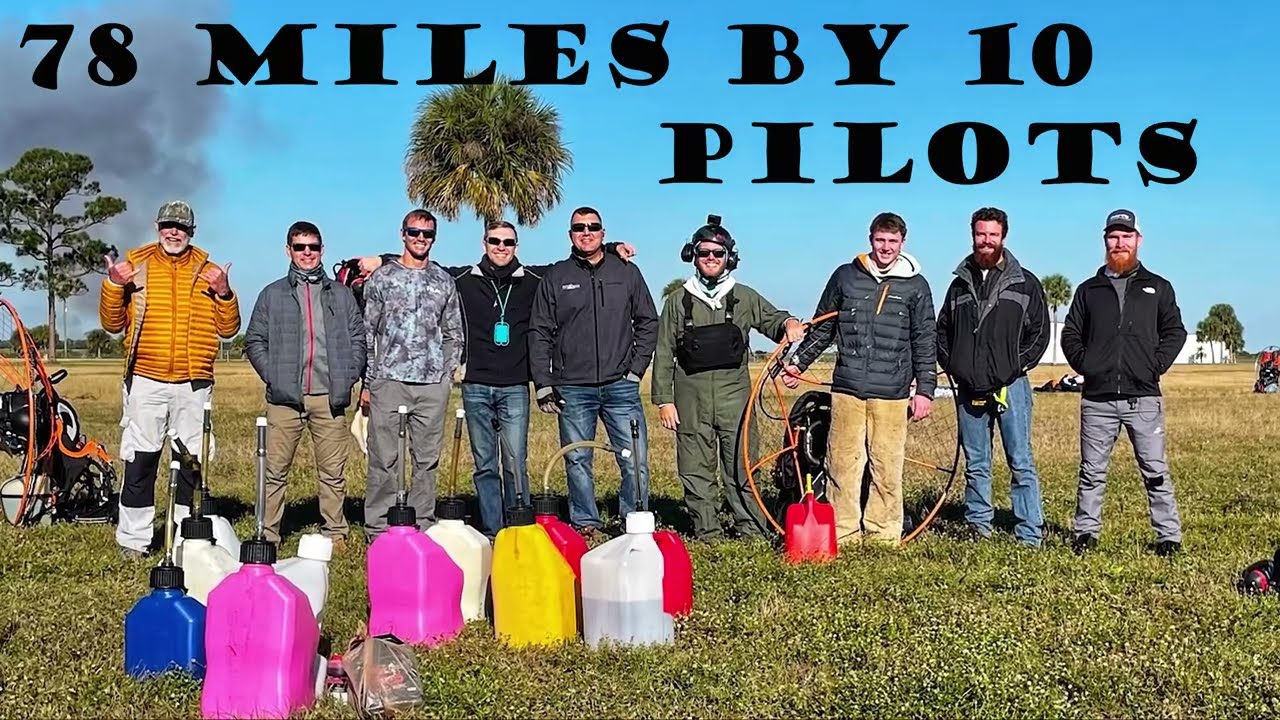 78 Mile Paramotor Cross Country with 16 Pilots - How Many Make It?