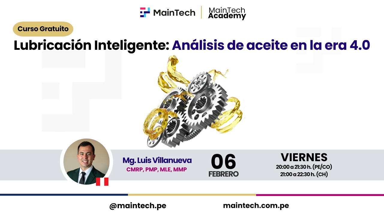 Curso | Lubricación Inteligente: Análisis de Aceite en la Era 4.0 – MainTech