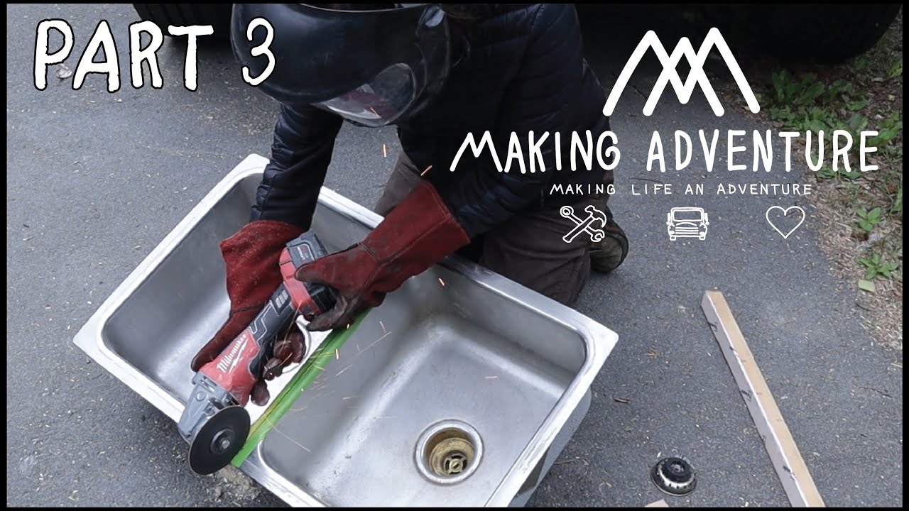 How to DIY Tiny House Kitchen  PART 3 - Installing a Under Mount Sink - Making Adventure