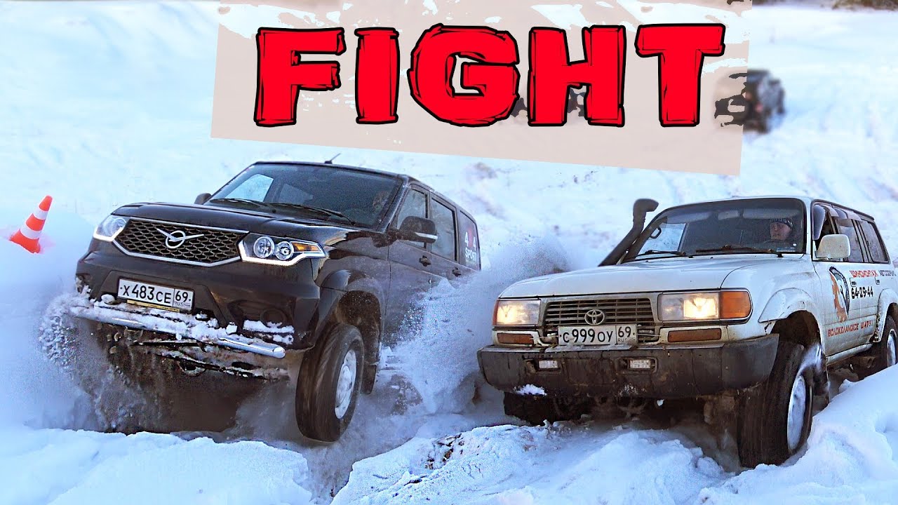 Победа любой ценой! Новый УАЗ Патриот против  Land Cruiser 80. + Нива. бездорожье, оффроад