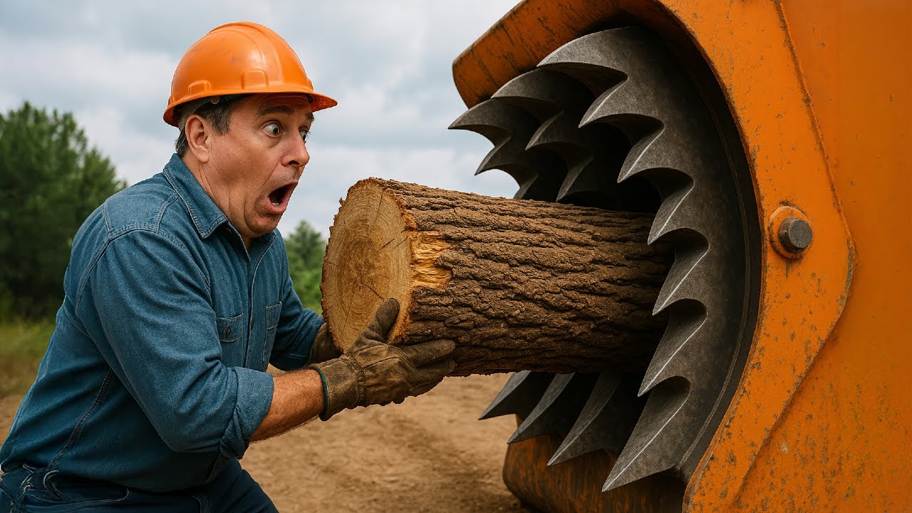 Massive Log Meets Industrial Monster | Dangerous Wood Machine Test