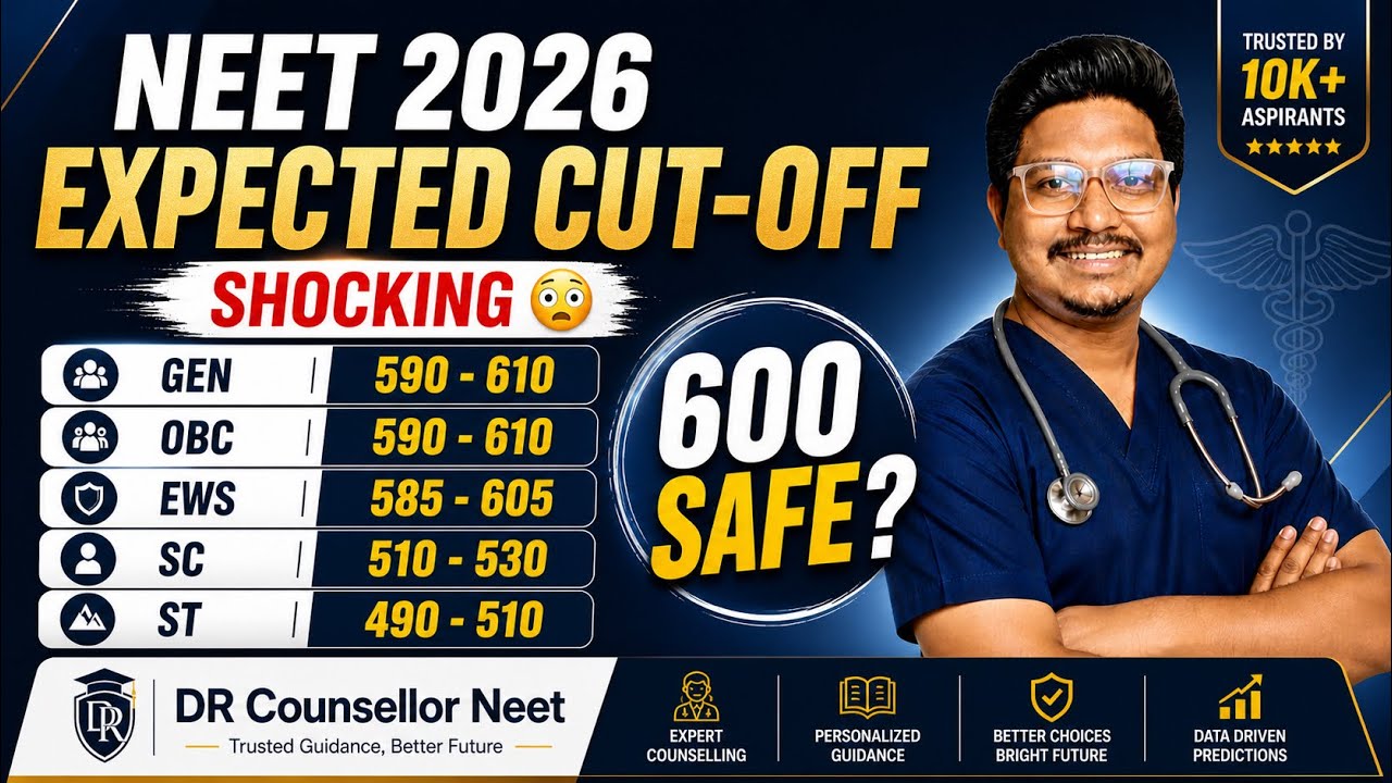 Neet 2026 expected cutoff category wise, marks vs rank ? 🔥 || Dr Counsellor Neet
