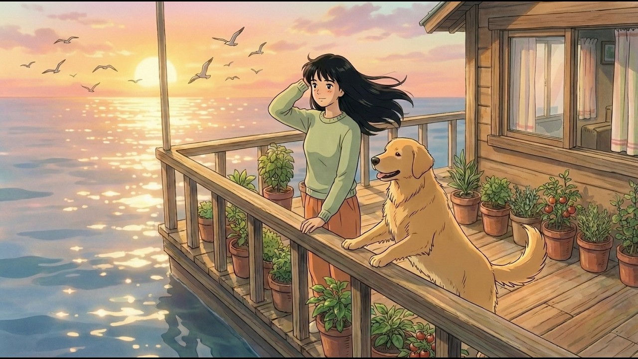 A Floating Home in the Sea | Cozy-Living | Ghibli-Style ASMR