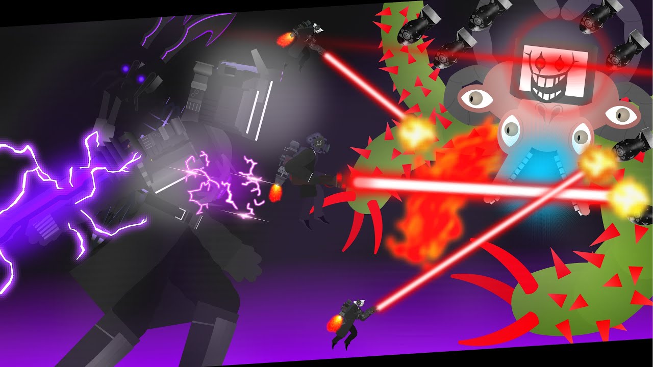 Titan TV Man vs Omega Flowey || (Stick Nodes)
