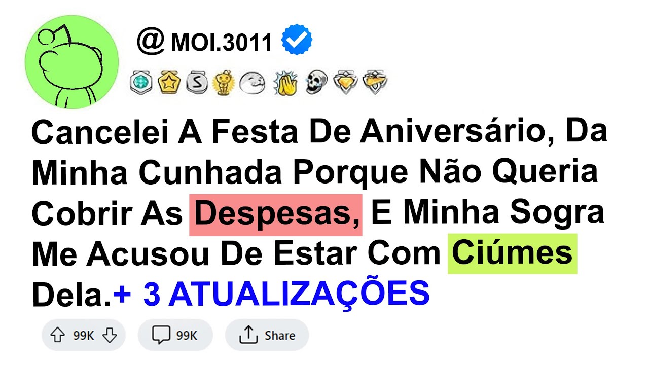 história - Cancelei A Festa De Aniversário, Da Minha Cunhada Porque Não Queria Cobrir As Despesas...