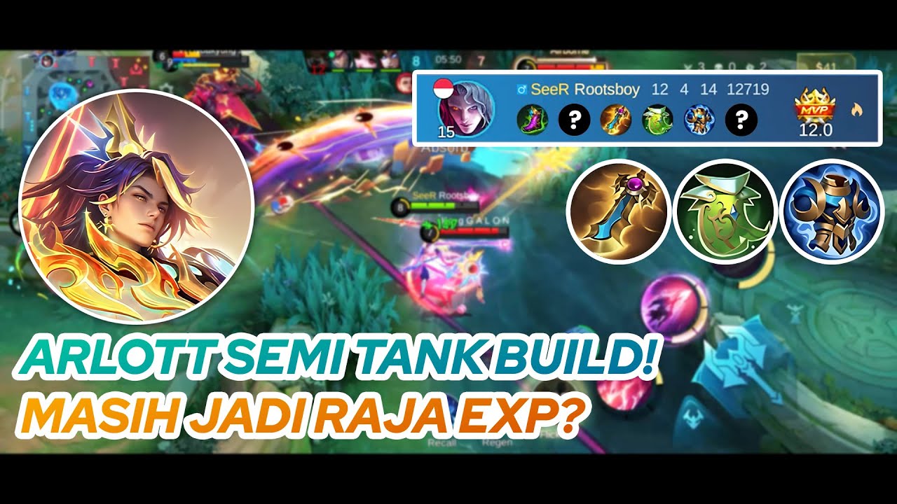 ARLOTT GAMEPLAY | ARLOTT SEMI TANK BUILD! MASIH JADI RAJA EXP? | MLBB