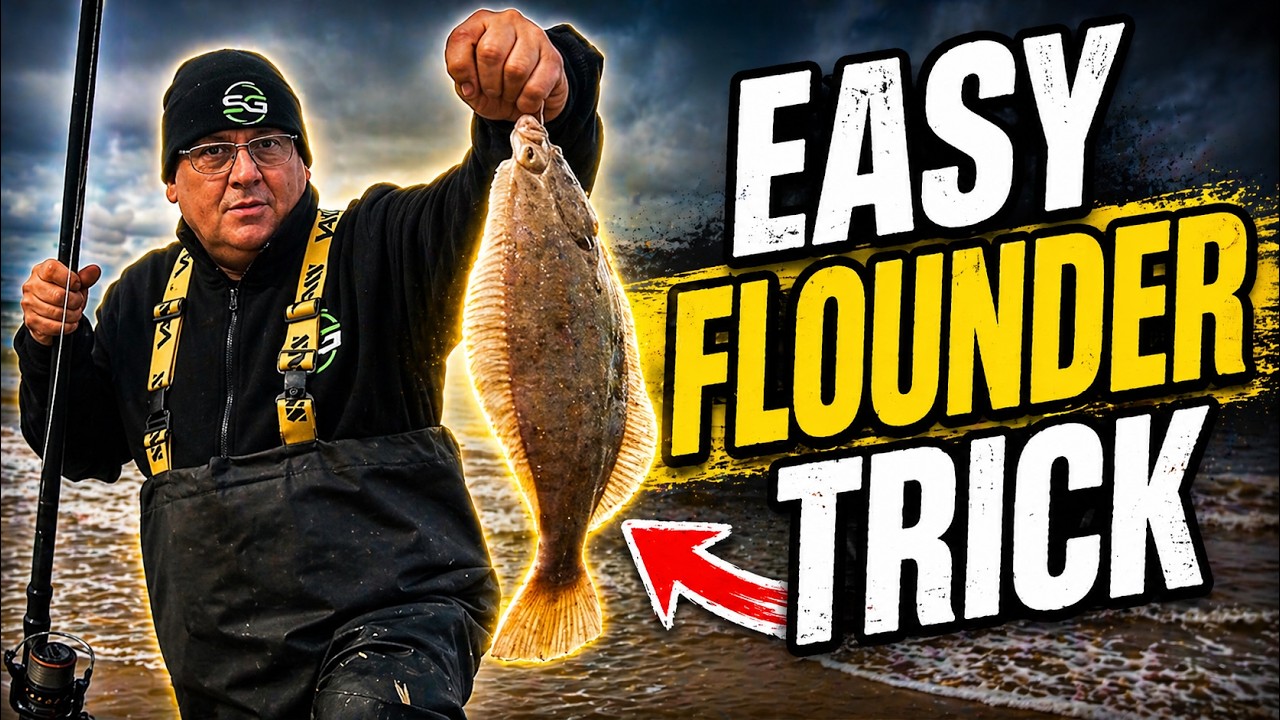 Beach fishing for flounder. 🐟