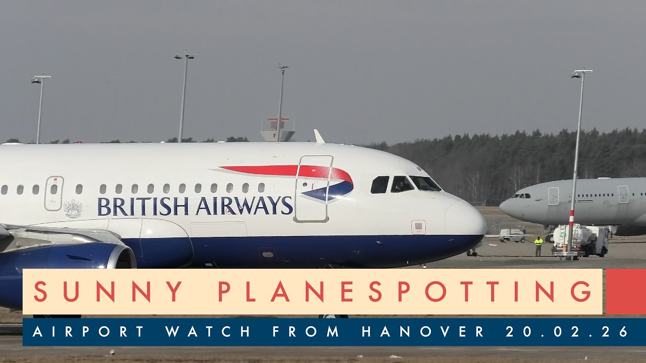 [4K] 1 Hour of Sunny Planespotting from Hanover Airport (HAJ) 20.02.26