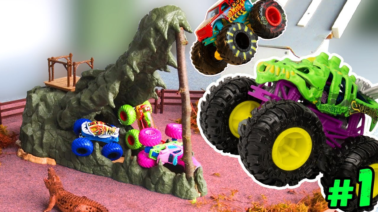 Competition #1: CHAMPIONSHIP '25 Hot Wheels MONSTER TRUCK Racing Battle crash toy race + Skelesaurus