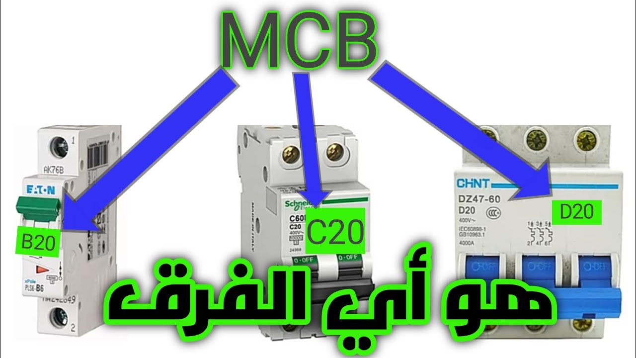 MCB     انواع القواطع الكهربائية MCB GFCB  كل ما تريد معرفته عن  Types of electrical circuit