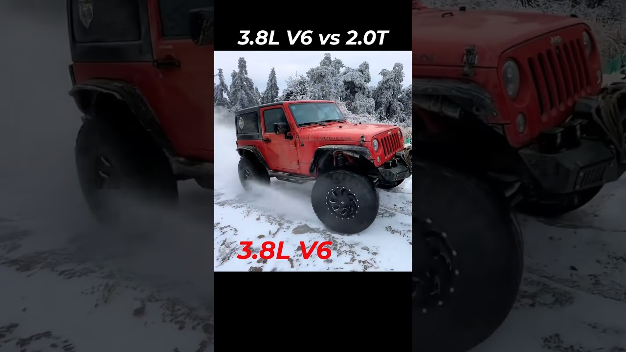 3.8L V6 vs 2.0T Jeep Wrangler #offroad #jeep #shorts