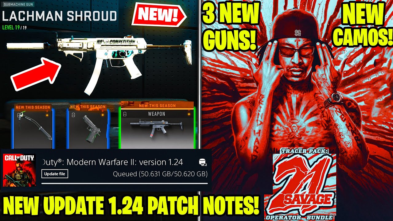NEW MW2 UPDATE 1.24 😍 NEW 9MM DAEMON, LACHMANN SHROUD GAMEPLAY, 21 SAVAGE BUNDLE! (MW2 1.24 Patch)