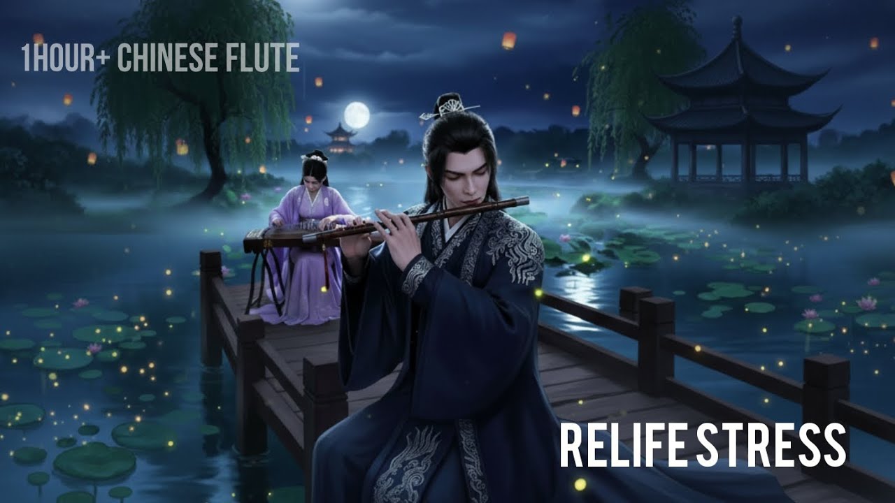 Beautiful Traditional Chinese Music 🎋 Relaxing Bamboo Flute, Guzheng & Erhu 