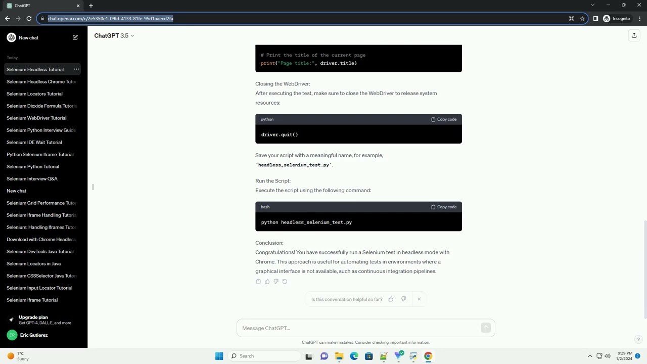 running selenium tests with chrome headless
