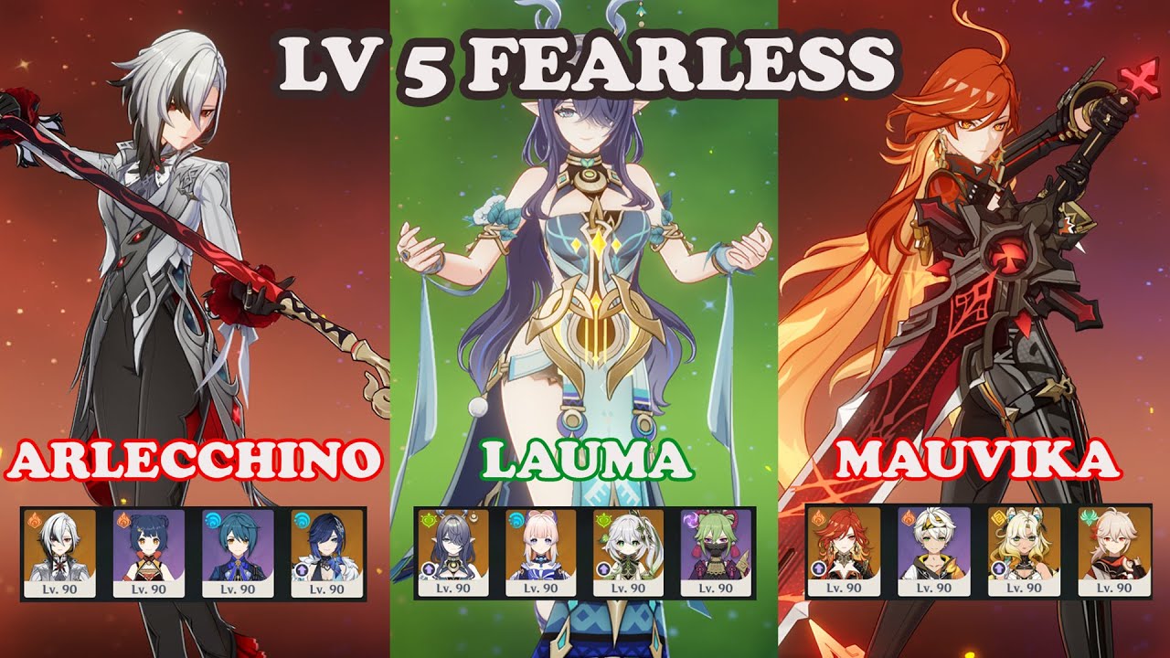 Stygian Onslaught Fearless | Mauvika | Arlecchino | Lauma | Genshin Impact 6.0