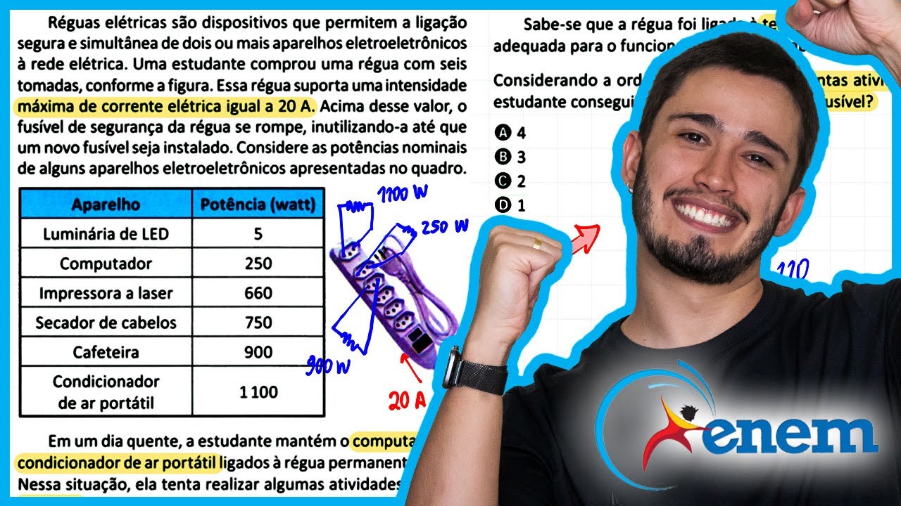 ENEM 2025 - Réguas elétricas são dispositivos que permitem a ligação segura e simultânea de dois ou