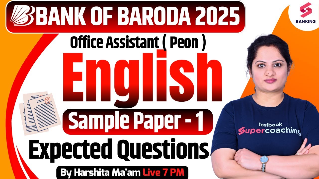 BOB Peon Exam Preparation 2025 | BOB English Class-1 | BOB Peon Classes by Harshita Ma'am