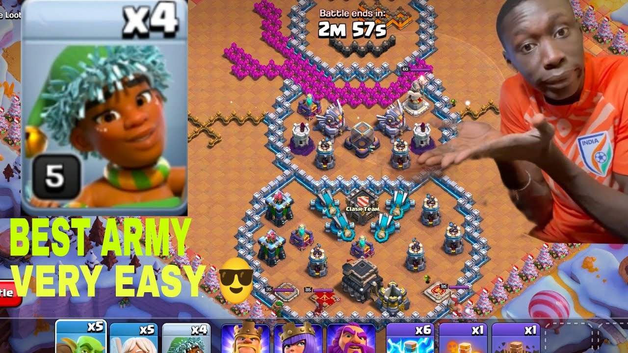 Very easily get 3 stars in jolly clashmas event #4 (Clash of clans)