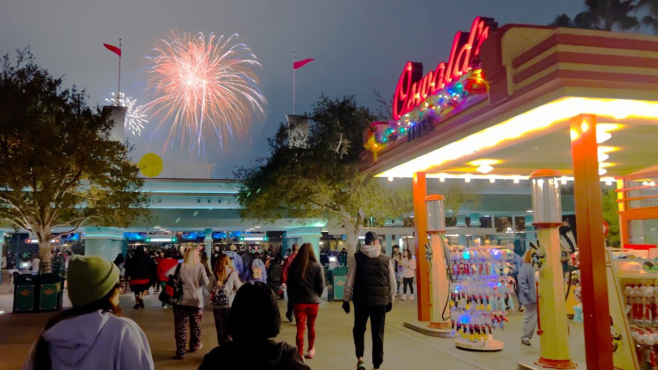 California Adventure to Disneyland During Fireworks