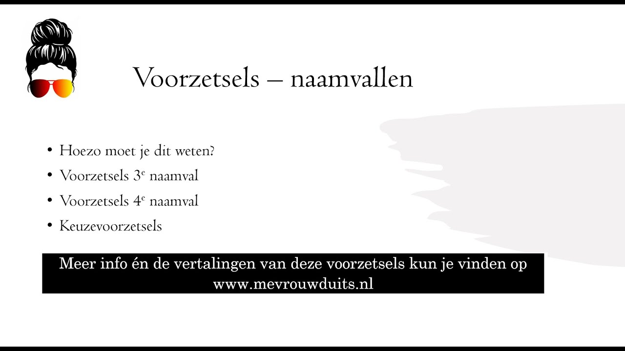 Voorzetsels met de 3e / 4e naamval incl. keuzevoorzetsels én 7/2-regel @mevrouw.duits