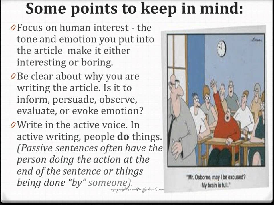 Smart tips for writing a  great feature article