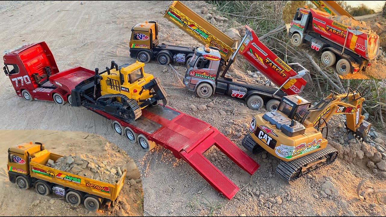 Aksi # Ep23 Excavator 1550, Dump Truk RC 1536 ,Mercedes Benz Arocs Scania RC Muatan Tanah ,bulldoze