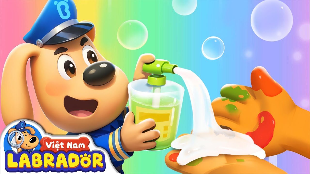 🧼 Cùng cảnh sát trưởng rửa tay đúng cách 👮 Cảnh sát trưởng Labrador Vietnam 🚔