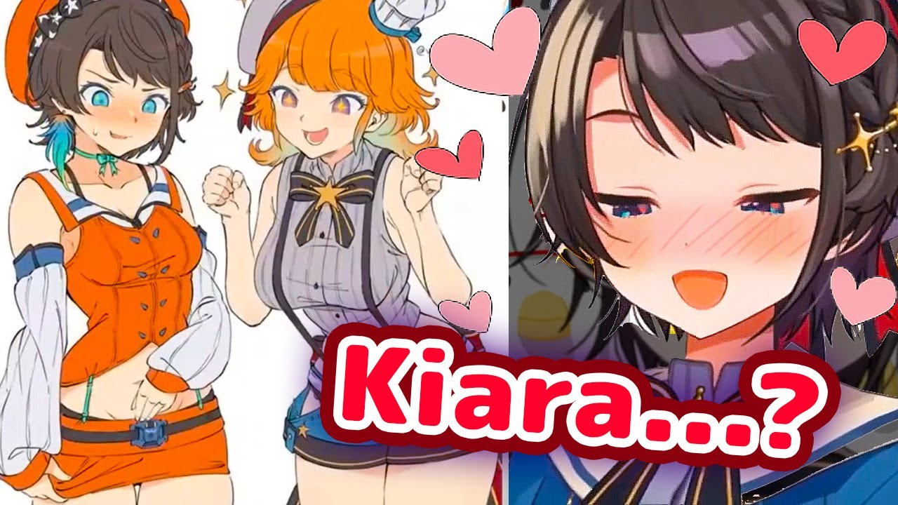 Oozora Subaru - Reacts to Fanart of her wearing Kiara's Costume【ENG Sub/Hololive】